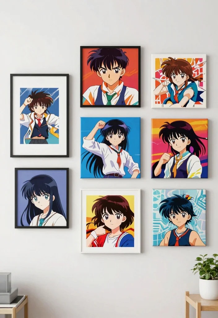 17 Anime Desk Setup Ideas With Cool Aesthetic Vibes - 4. Creative Wall Art 1