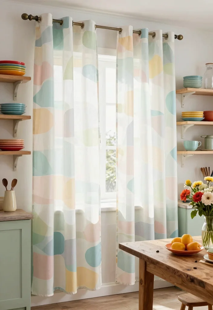 17 Cafe Curtains Kitchen 2026 Trending Ideas With Cozy Vintage Feel - 12. Geometric Patterns 1