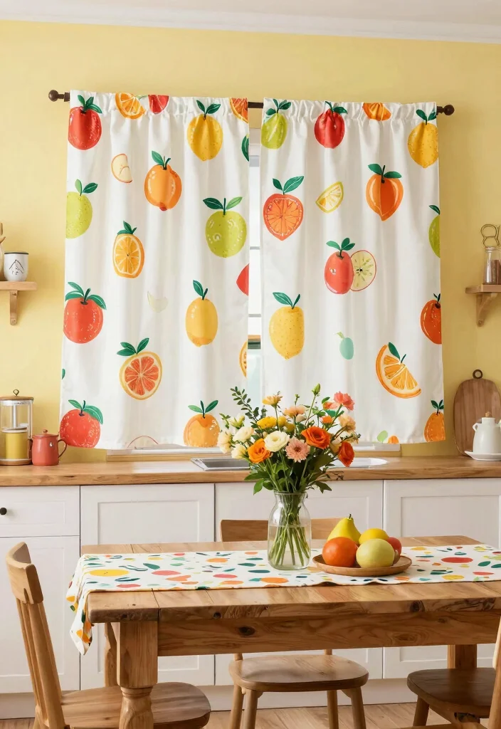 17 Cafe Curtains Kitchen 2026 Trending Ideas With Cozy Vintage Feel - 14. Whimsical Prints 1