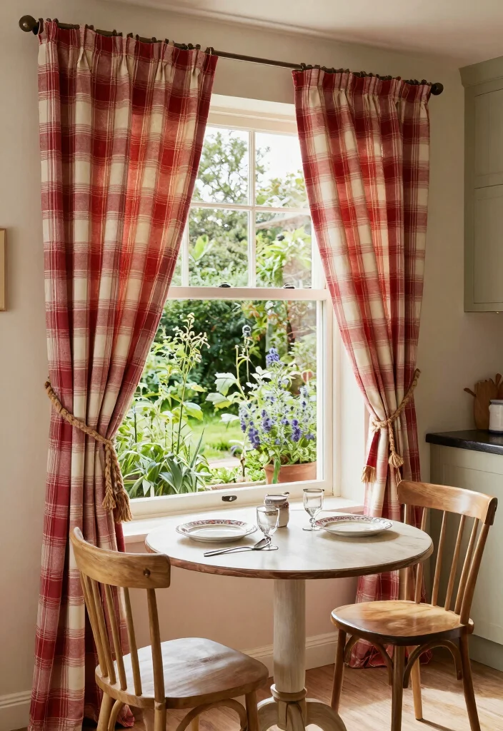 17 Cafe Curtains Kitchen 2026 Trending Ideas With Cozy Vintage Feel - 2. Vintage Checks and Plaids 1