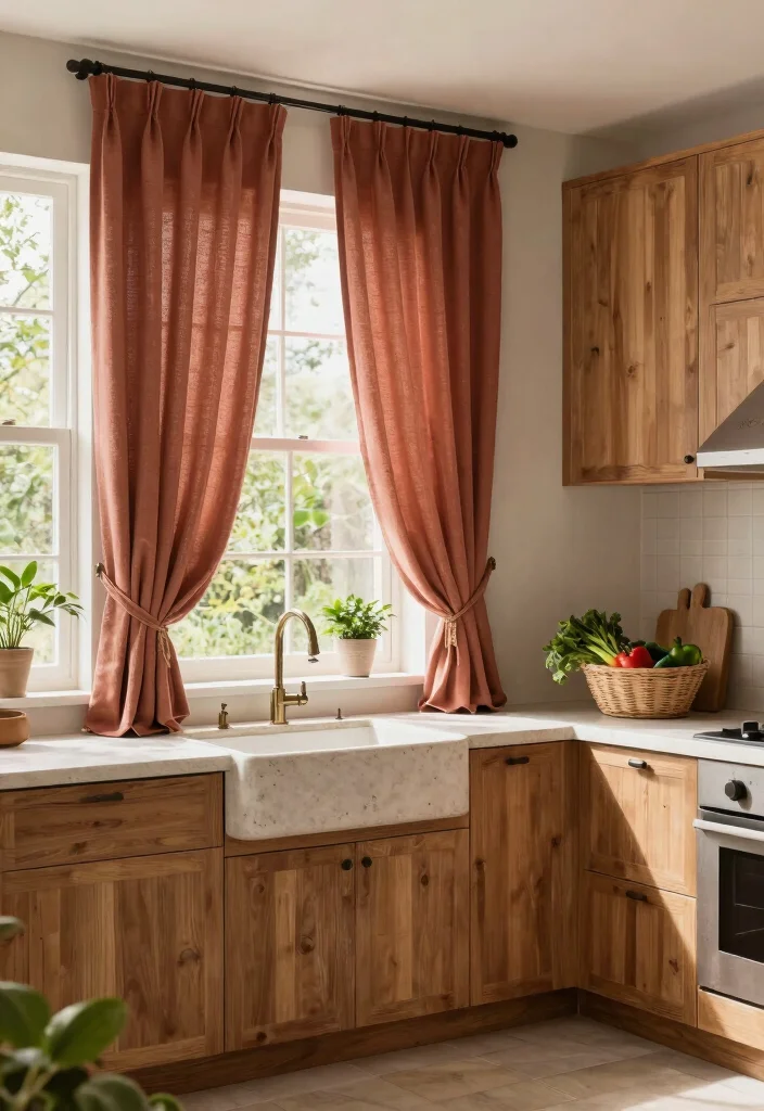 17 Cafe Curtains Kitchen 2026 Trending Ideas With Cozy Vintage Feel - 4. Earthy Tones 1