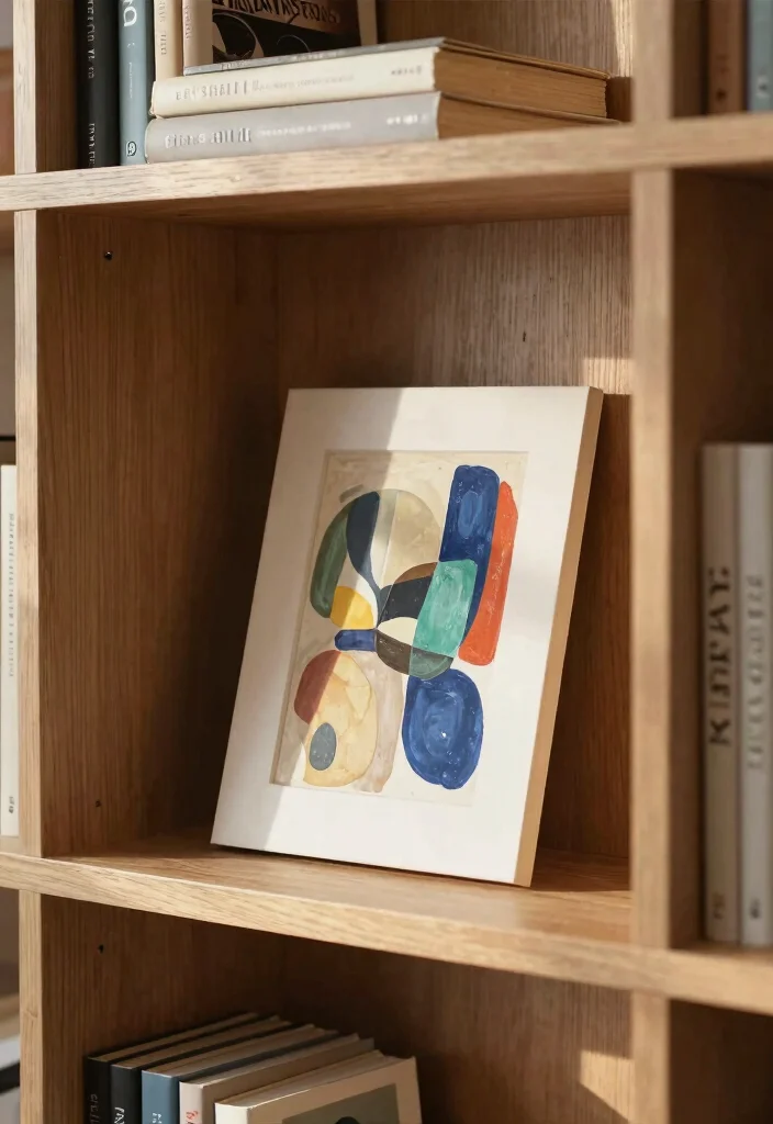 17 Top of Bookshelf Decor Ideas That Look Designer Styled 13 17 Top of Bookshelf Decor Ideas That Look Designer Styled - 12. Incorporating Artwork 1