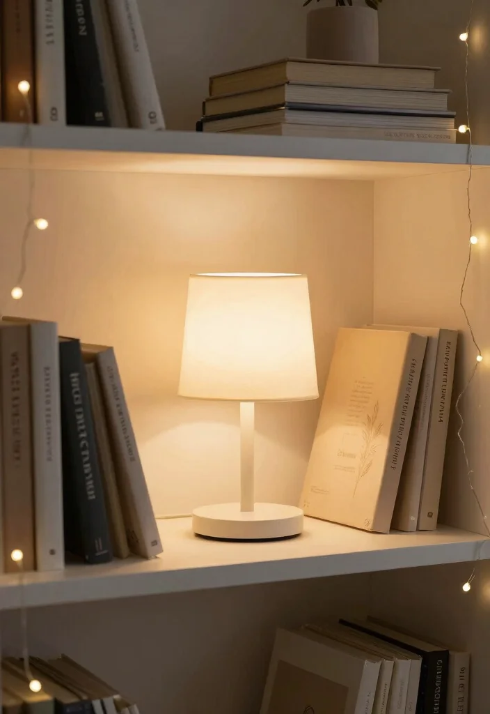 17 Top of Bookshelf Decor Ideas That Look Designer Styled 10 17 Top of Bookshelf Decor Ideas That Look Designer Styled - 9. Statement Lighting 1