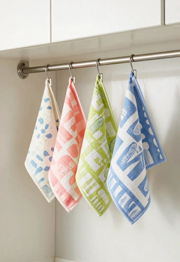 17 Under Cabinet Shelf Ideas That Maximize Storage - 13. Use a Tension Rod for Kitchen Towels 1