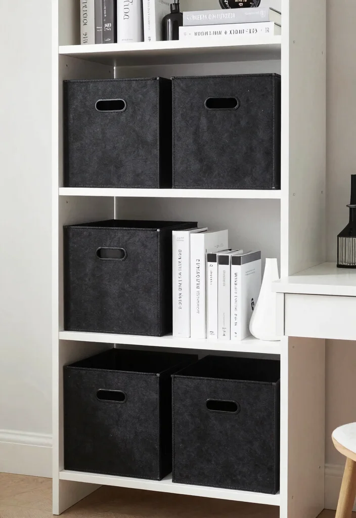 18 Black and White Bookshelf Ideas With Bold Contrast - 13. Function Meets Style 1