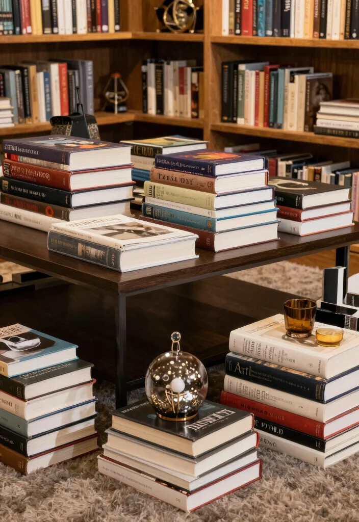 18 Black and White Bookshelf Ideas With Bold Contrast - 14. Play with Scale 1