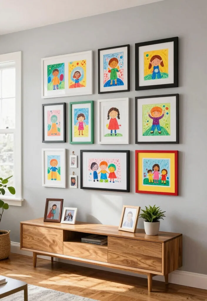 18 Kids Art Wall Display Ideas That Showcase Creativity - 1. The Classic Gallery Wall 1
