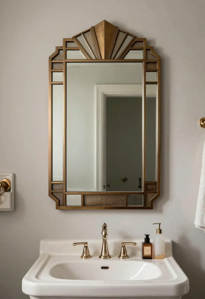 18 Modern Bathroom Mirrors Ideas With Sleek Reflection 11 18 Modern Bathroom Mirrors Ideas With Sleek Reflection - 10. Art Deco-Inspired Mirrors 1