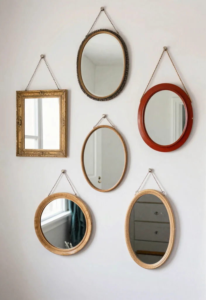 18 Modern Bathroom Mirrors Ideas With Sleek Reflection 17 18 Modern Bathroom Mirrors Ideas With Sleek Reflection - 16. Artistic Hanging Mirrors 1