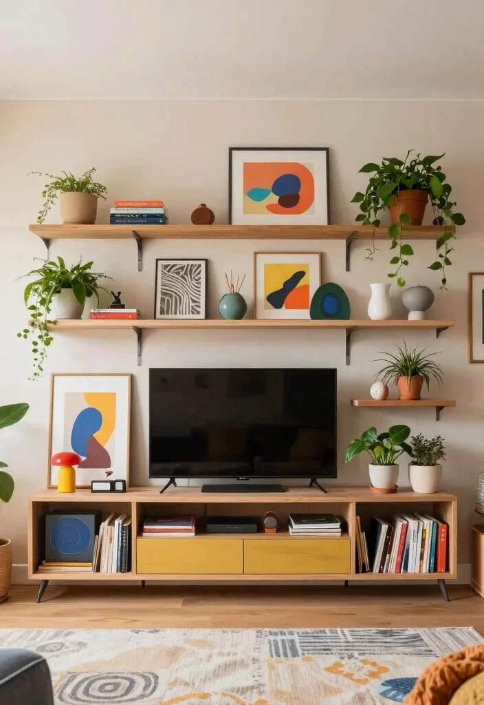 18 TV Wall Shelf 2026 Trending Ideas With Sleek Modern Style - 7. Multi-Layered Shelving 1